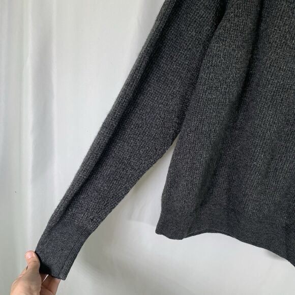 J. Crew Sweater Women's XL Dark Grey Knit Round Neck Long Sleeve Wool Alpaca - Picture 3 of 11